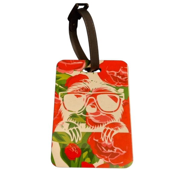 SLOTH FLORAL HANDCRAFTED LUGGAGE TAG - Picture 1 of 2